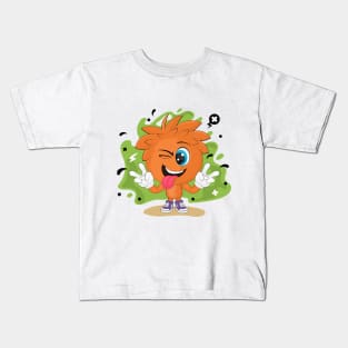 Cartoon Winking Boy. Kids T-Shirt